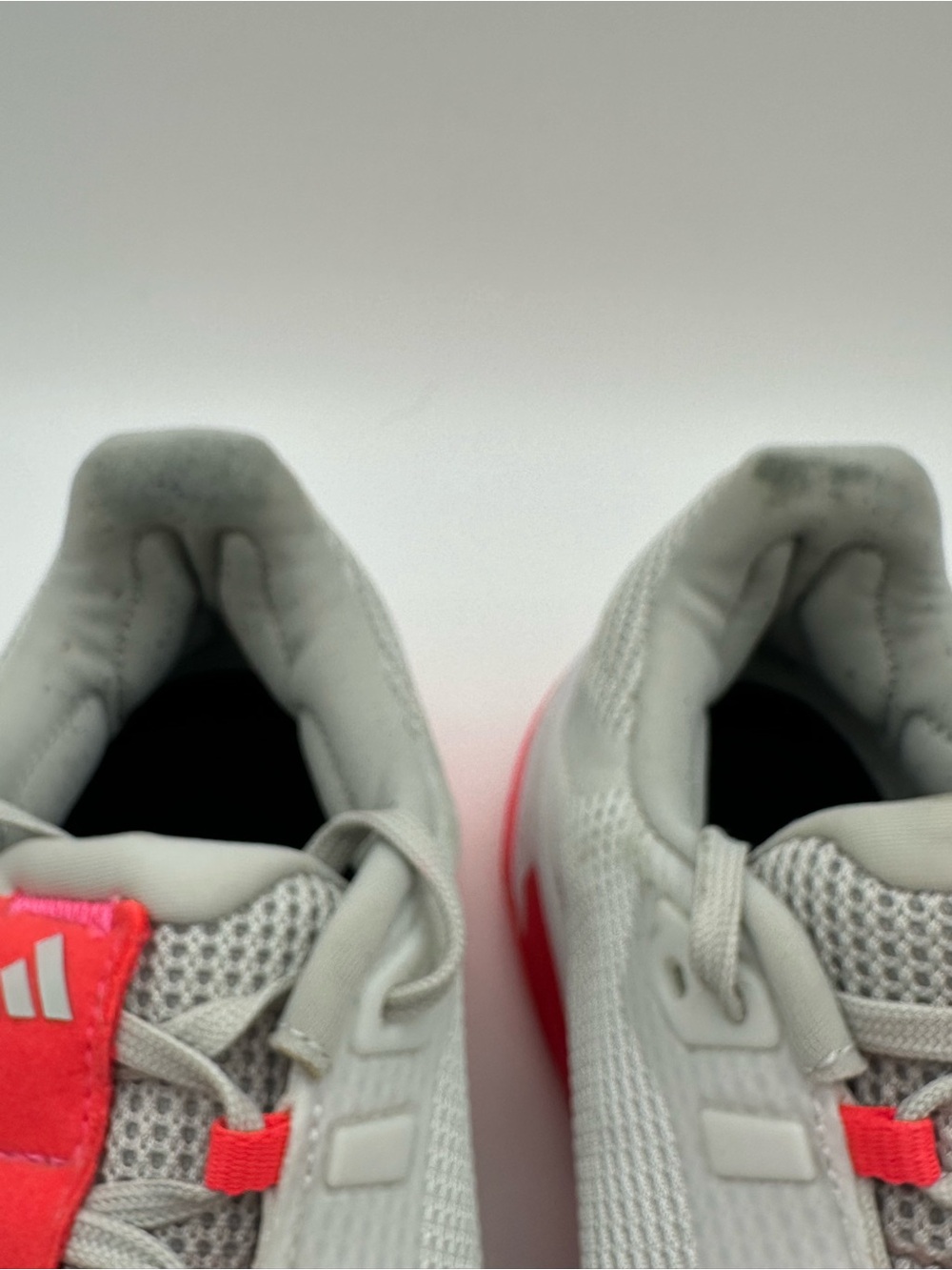 adidas Barricade Light Gray and Coral Court Shoes - Picture 3 of 10